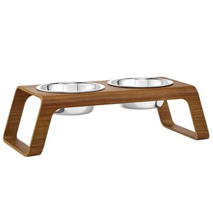 MiaCara Desco Hondenvoerbak Medium Walnoot