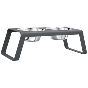 MiaCara Desco Hondenvoerbak Large Aluminium Grijs