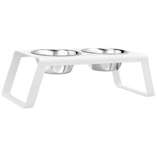 MiaCara Desco Hondenvoerbak Large Aluminium Wit