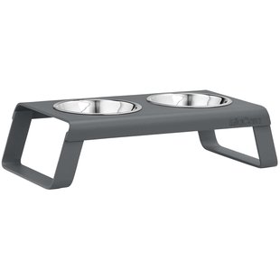 MiaCara Desco Kattenvoerbak Aluminium Grijs