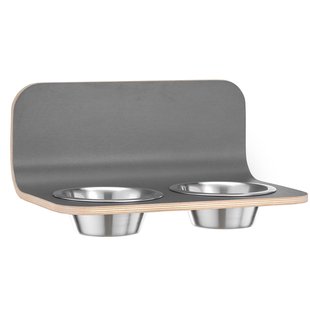 MiaCara Arco Hondenvoerbak Wand Small/medium Grijs