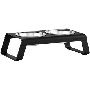 MiaCara Desco Hondenvoerbak Small Aluminium Zwart