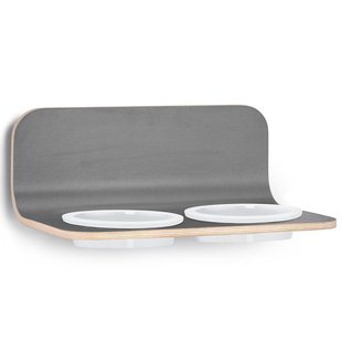 MiaCara Arco Kattenvoerbak Wand Porselein Grijs