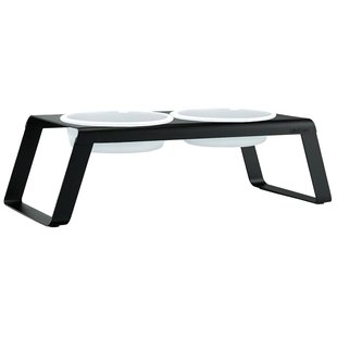 MiaCara Desco Hondenvoerbak Porselein Large Zwart