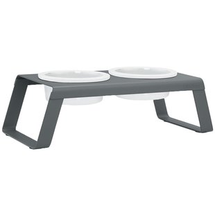 MiaCara Desco Hondenvoerbak Porselein Medium Grijs