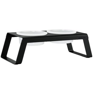 MiaCara Desco Hondenvoerbak Porselein Medium Zwart