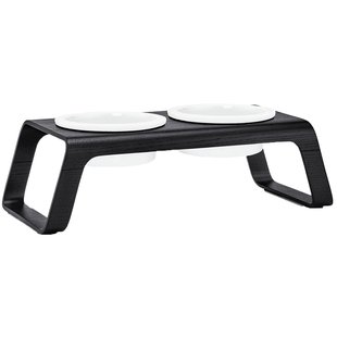 MiaCara Desco Hondenvoerbak Porselein Medium Essen Zwart