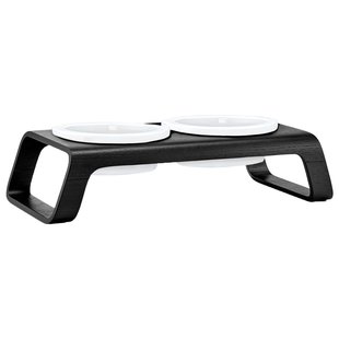 MiaCara Desco Hondenvoerbak Porselein Small Essen Zwart