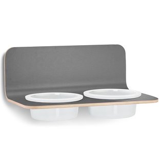 MiaCara Arco Hondenvoerbak Wand Porselein Small/medium Grey
