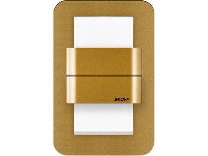 Skoff Duo Salsa - inbouw wandverlichting - 73 x 113 mm - 1,6W LED incl. - 10V - goud - 3000K
