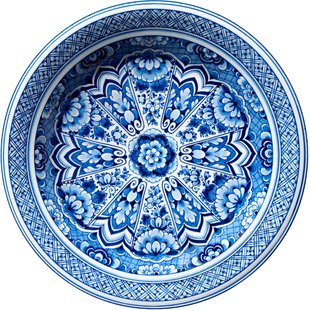 Moooi Carpets Delft Blue Plate Vloerkleed&Oslash;250 Polyamide Blauw