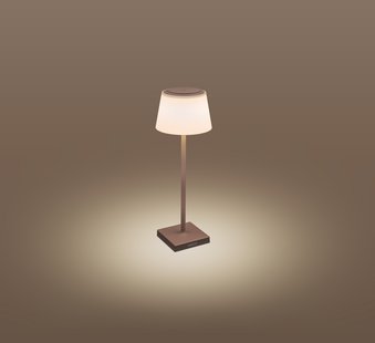Century Italia Margò - oplaadbare buiten tafellamp - Ø 13 x 38 cm - 4W dimbare LED incl. - IP54 - corten