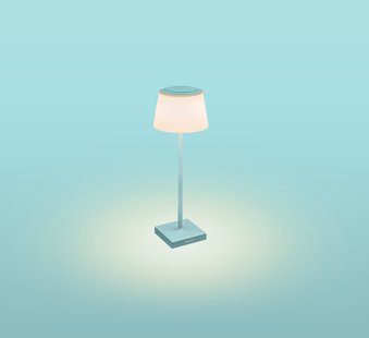 Century Italia Margò - oplaadbare buiten tafellamp - Ø 13 x 38 cm - 4W dimbare LED incl. - IP54 - turkoois