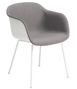 Muuto Fiber Tube Front Upholstery Stoel Wit Remix 133