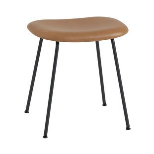 Muuto Fiber Tube Gestoffeerde Kruk Cognac Leer