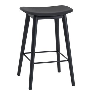 Muuto Fiber Wood Barkruk 65cm Zwart