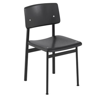 Muuto Loft Stoel Zwart Met Zwarte Zitting