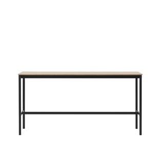 Muuto Base Low Statafel 190x50 Zwart/eiken Multiplex Rand
