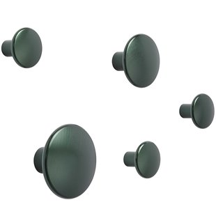 Muuto The Dots Metal Haak Set Van 5 Dark Green
