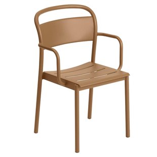 Muuto Linear Steel Tuinstoel Met Armleuning Burnt Orange