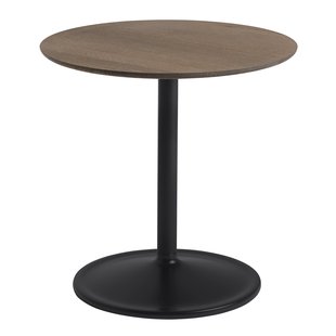 Muuto Soft Bijzettafel 48x48 Zwart Smoked Oak Blad
