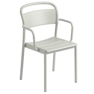 Muuto Linear Steel Tuinstoel Met Armleuning Grey