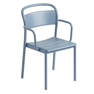 Muuto Linear Steel Tuinstoel Met Armleuning Pale Blue