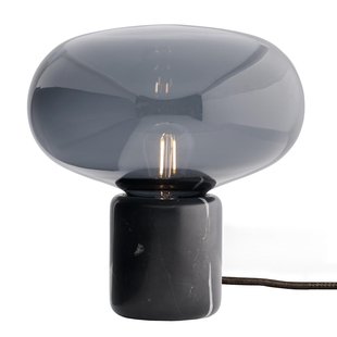 New Works Karl-Johan Tafellamp Black Marquina Smoked Glass