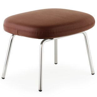 Normann Copenhagen Era Footstool Voetenbank Met Verchroomd Onderstel Leder Tango Bruin