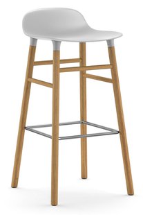Normann Copenhagen Form Barstool Barkruk 75cm Met Eiken Onderstel Wit
