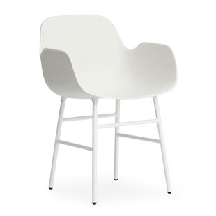 Normann Copenhagen Form Armchair Stoel Met Stalen Onderstel Wit