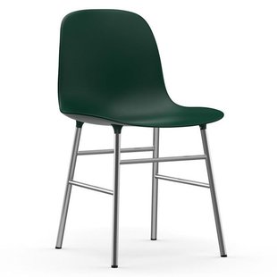 Normann Copenhagen Form Chair Stoel Met Verchroomd Onderstel Groen
