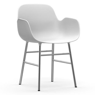 Normann Copenhagen Form Armchair Stoel Met Verchroomd Onderstel Wit Normann Copenhagen Form Armchair Stoel Met Verchroomd Onderstel Wit
