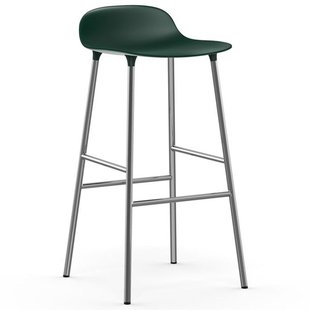 Normann Copenhagen Form Barstool Barkruk 65cm Met Verchroomd Onderstel Groen