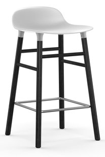 Normann Copenhagen Form Barstool Barkruk 65cm Met Zwart Onderstel Wit