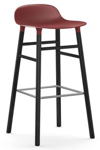 Normann Copenhagen Form Barstool Barkruk 75cm Met Zwart Onderstel Rood