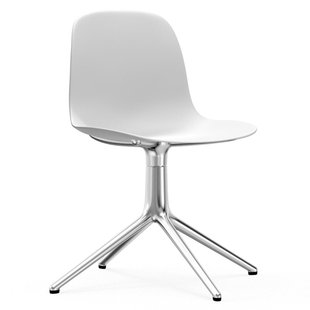 Normann Copenhagen Form Chair Swivel Stoel Met Aluminium Onderstel Wit