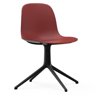 Normann Copenhagen Form Chair Swivel Stoel Met Zwart Onderstel Rood