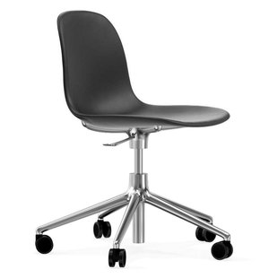 Normann Copenhagen Form Chair Bureaustoel Met Aluminium Onderstel Ultra Leder 41599 Zwart