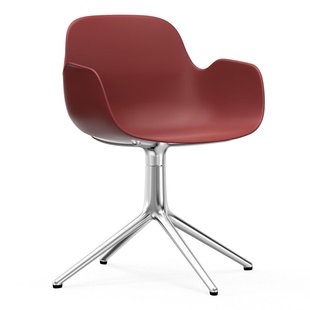 Normann Copenhagen Form Armchair Swivel Stoel Met Aluminium Onderstel Rood