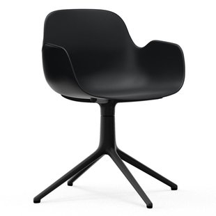 Normann Copenhagen Form Armchair Swivel Stoel Met Zwart Onderstel Zwart