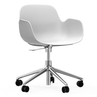 Normann Copenhagen Form Armchair Bureaustoel Met Aluminium Onderstel Wit