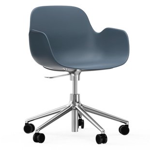Normann Copenhagen Form Armchair Bureaustoel Met Aluminium Onderstel Blauw