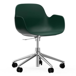 Normann Copenhagen Form Armchair Bureaustoel Met Aluminium Onderstel Groen Normann Copenhagen Form Armchair Bureaustoel Met Aluminium Onderstel Groen