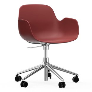 Normann Copenhagen Form Armchair Bureaustoel Met Aluminium Onderstel Rood