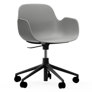 Normann Copenhagen Form Armchair Bureaustoel Met Zwart Onderstel Grijs Normann Copenhagen Form Armchair Bureaustoel Met Zwart Onderstel Grijs
