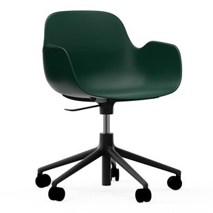 Normann Copenhagen Form Armchair Bureaustoel Met Zwart Onderstel Groen Normann Copenhagen Form Armchair Bureaustoel Met Zwart Onderstel Groen