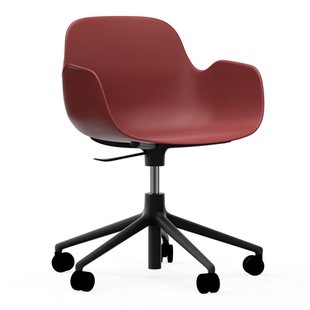 Normann Copenhagen Form Armchair Bureaustoel Met Zwart Onderstel Rood
