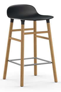 Normann Copenhagen Form Barstool Barkruk 65cm Met Eiken Onderstel Zwart Normann Copenhagen Form Barstool Barkruk 65cm Met Eiken Onderstel Zwart