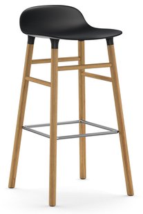 Normann Copenhagen Form Barstool Barkruk 75cm Met Eiken Onderstel Zwart Normann Copenhagen Form Barstool Barkruk 75cm Met Eiken Onderstel Zwart